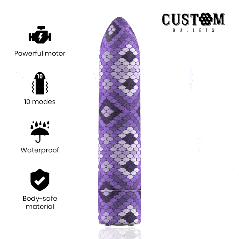 Custom Bullets Rechargeable Snake Purple Magnetic Bullet 10 Intensities | Niks.fi verkkokauppa