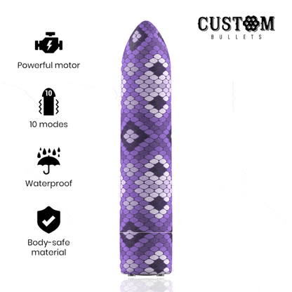 Custom Bullets Rechargeable Snake Purple Magnetic Bullet 10 Intensities | Niks.fi verkkokauppa