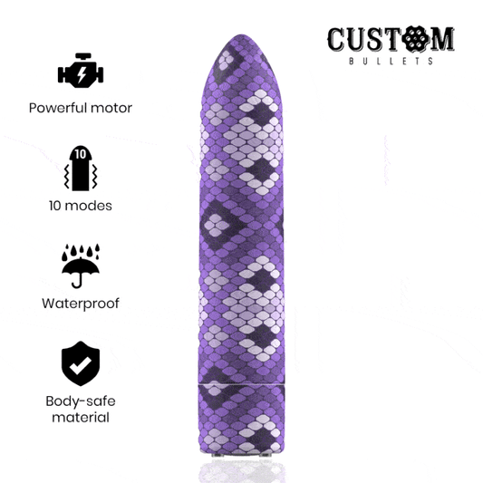 Custom Bullets Rechargeable Snake Purple Magnetic Bullet 10 Intensities | Niks.fi verkkokauppa