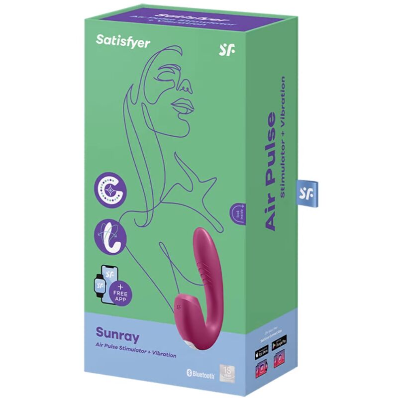 Satisfyer Sunray Stimulator And Vibrator App Red | Niks.fi verkkokauppa