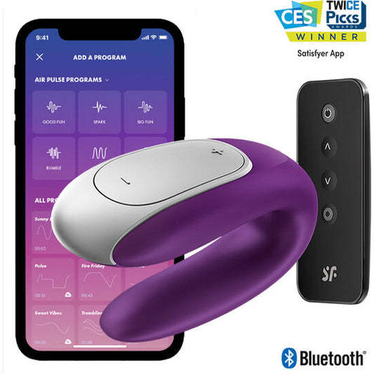 Satisfyer Double Fun Partner Vibrator Purple | Niks.fi verkkokauppa