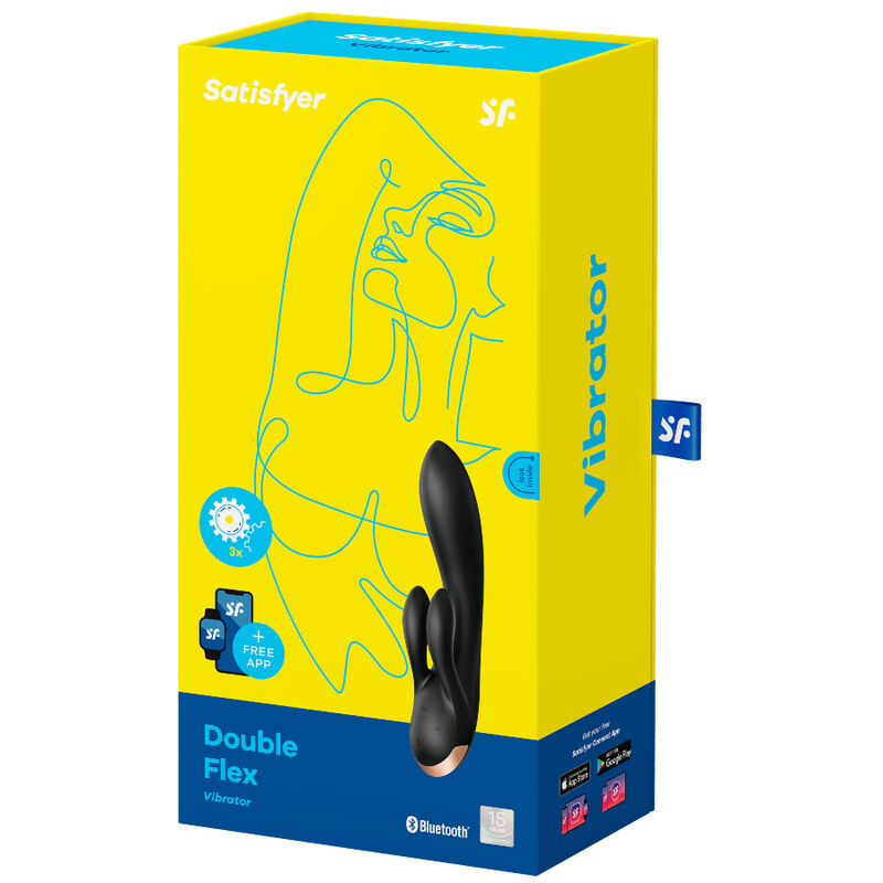 Satisfyer Double Flex Vibrator App Black | Niks.fi verkkokauppa