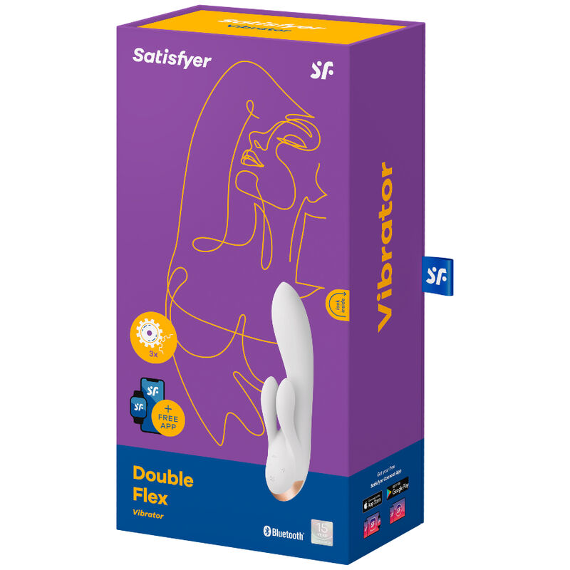 Satisfyer Double Flex Vibrator App White | Niks.fi verkkokauppa