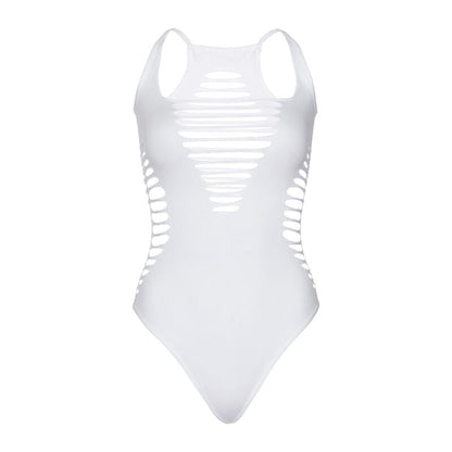 Leg Avenue Body Thong Racerback White | Niks.fi verkkokauppa