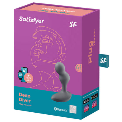 Satisfyer Deep Diver Vibrating Plug App Grey | Niks.fi verkkokauppa