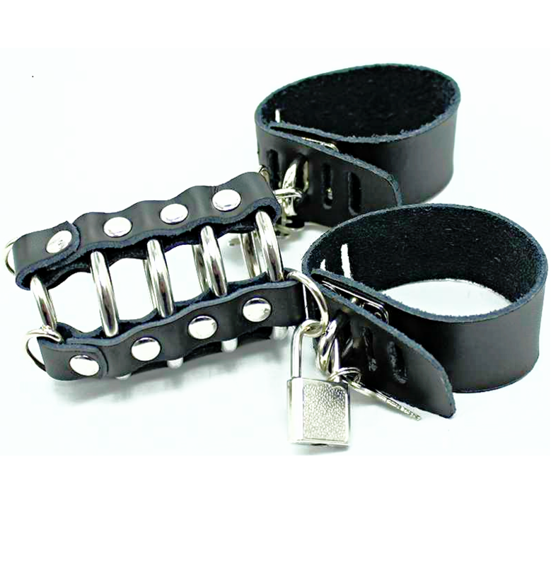 Ohmama Fetish Penis Cage With Metal Rings And Leather Straps | Niks.fi verkkokauppa