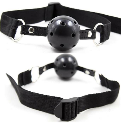 Ohmama Fetish Black Fabric Breathable Ball Gag | Niks.fi verkkokauppa