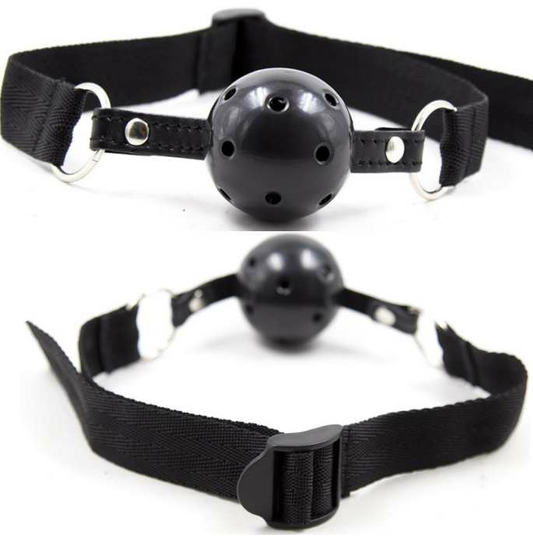Ohmama Fetish Black Fabric Breathable Ball Gag | Niks.fi verkkokauppa