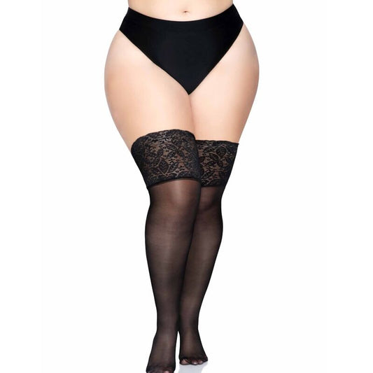 Leg Avenue Stay Ups Sheer Thigh High Plus Size | Niks.fi verkkokauppa