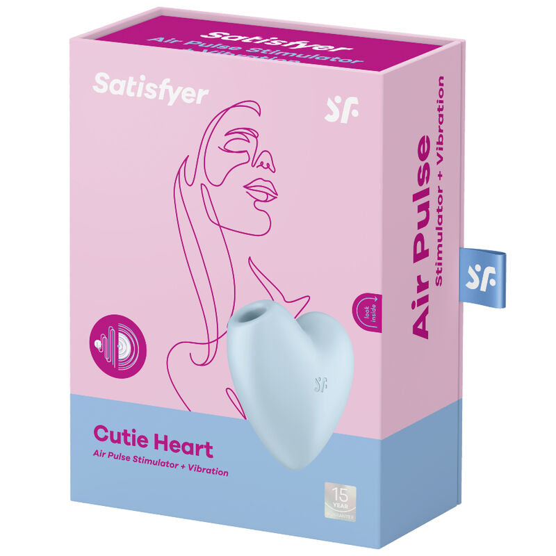 Satisfyer Cutie Heart Air Pulse Stimulator & Vibrator Blue | Niks.fi verkkokauppa