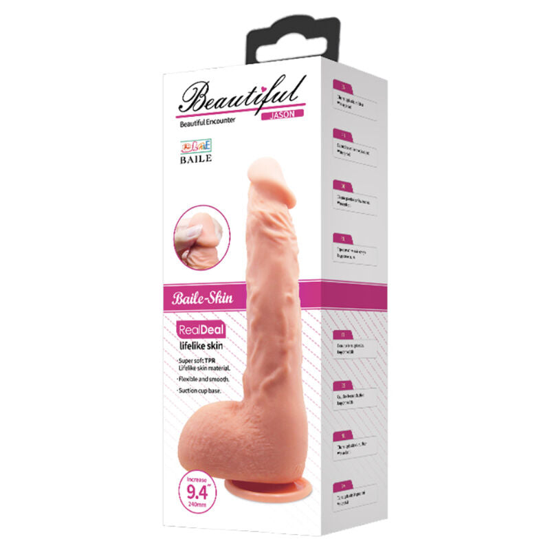 Baile Realistic Dildo Jason Natural 24 Cm | Niks.fi verkkokauppa