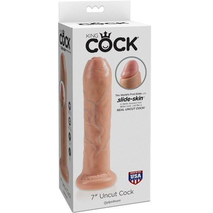 King Cock Realistic Dildo Uncut Flesh 21 Cm | Niks.fi verkkokauppa