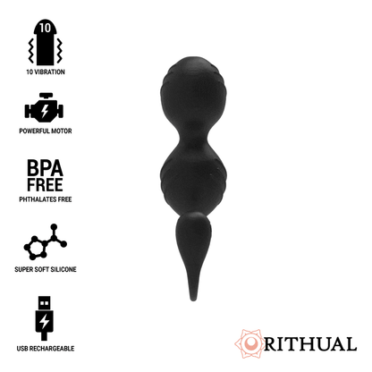 Rithual Nisha Rechargeable Vibrating Kegel Balls Black | Niks.fi verkkokauppa