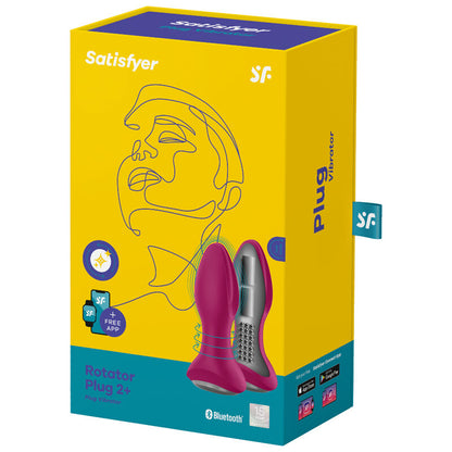 Satisfyer Rotator Plug 2+ Vibrating Plug App Red | Niks.fi verkkokauppa