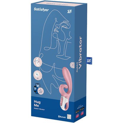 Satisfyer Hug Me Rabbit Vibrator App Pink | Niks.fi verkkokauppa
