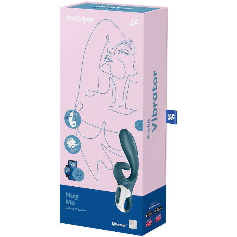 Satisfyer Hug Me Rabbit Vibrator App Blue | Niks.fi verkkokauppa