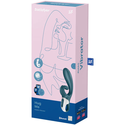 Satisfyer Hug Me Rabbit Vibrator App Blue | Niks.fi verkkokauppa