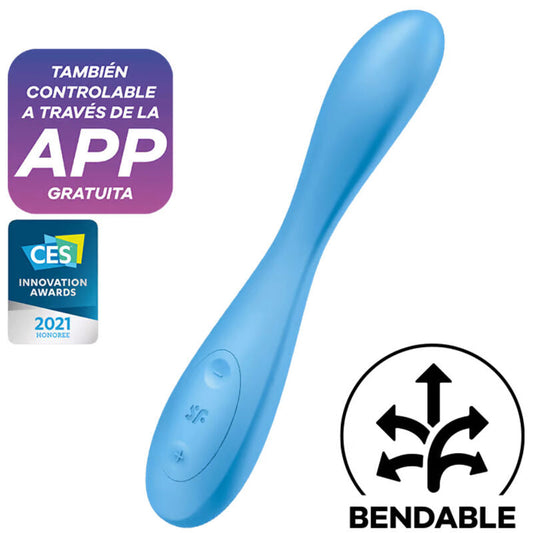 Satisfyer G-Spot Flex 4+ Multi Vibrator App Blue | Niks.fi verkkokauppa