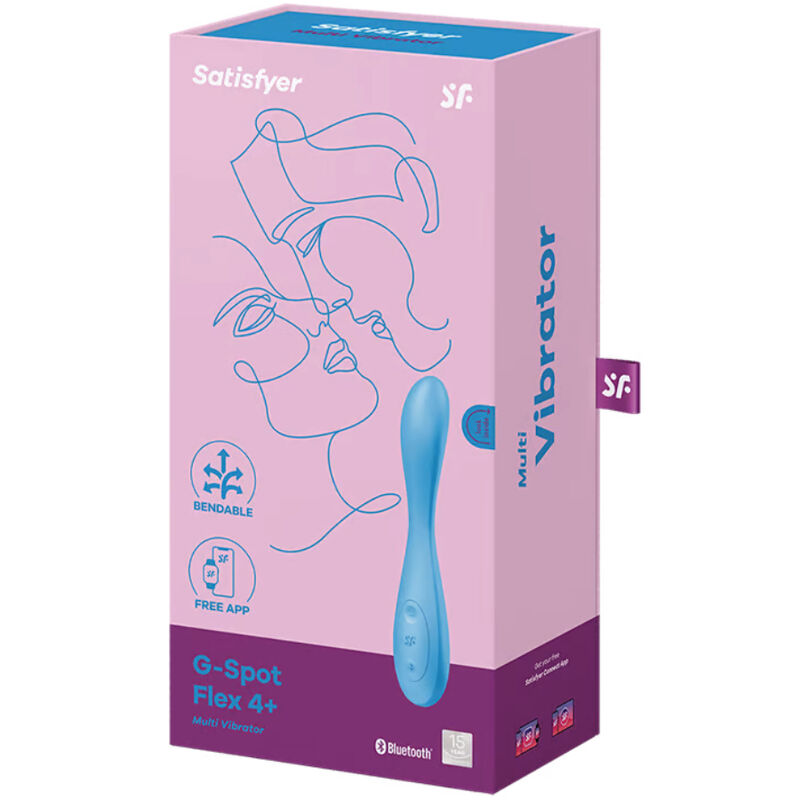 Satisfyer G-Spot Flex 4+ Multi Vibrator App Blue | Niks.fi verkkokauppa