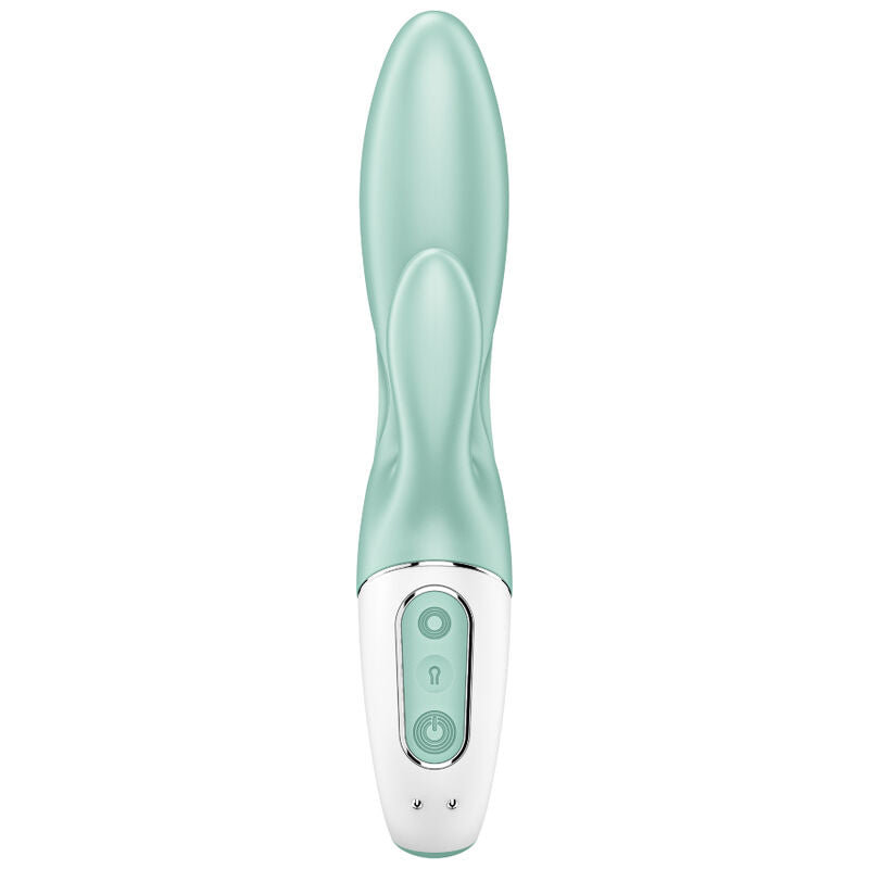 Satisfyer Air Pump Bunny 5+ Inflatable Rabbit Vibrator App Green | Niks.fi verkkokauppa