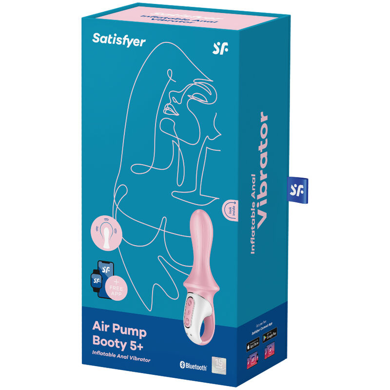 Satisfyer Air Pump Booty 5+ Inflatable Anal Vibrator Pink | Niks.fi verkkokauppa
