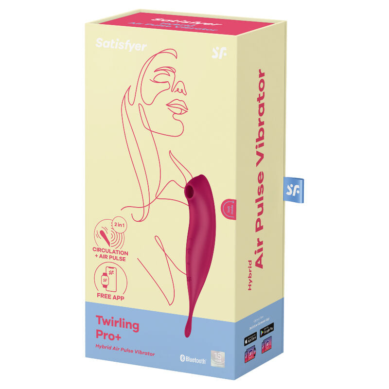 Satisfyer Twirling Pro+ Air Pulse Stimulator & Vibrator App Red | Niks.fi verkkokauppa