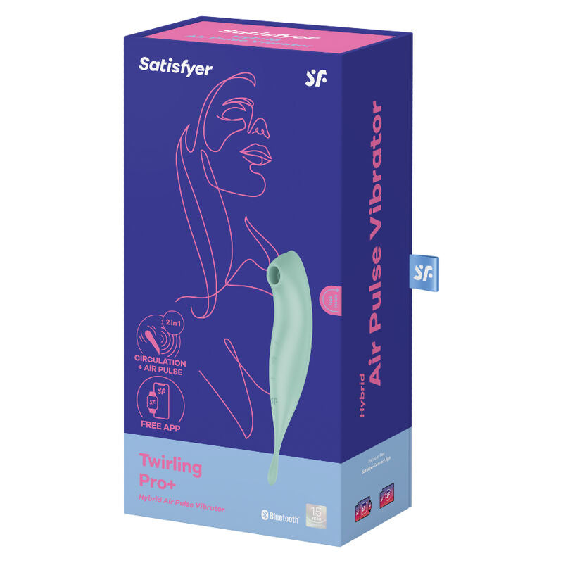 Satisfyer Twirling Pro+ Air Pulse Stimulator & Vibrator App Green | Niks.fi verkkokauppa