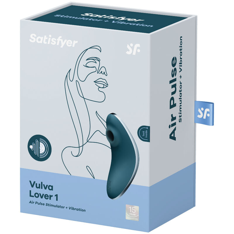 Satisfyer Vulva Lover 1 Air Pulse Stimulator & Vibrator Blue | Niks.fi verkkokauppa