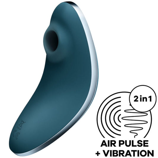 Satisfyer Vulva Lover 1 Air Pulse Stimulator & Vibrator Blue | Niks.fi verkkokauppa