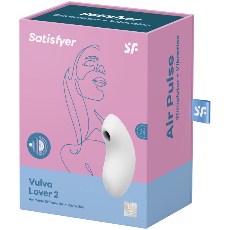 Satisfyer Vulva Lover 2 Air Pulse Stimulator & Vibrator White | Niks.fi verkkokauppa