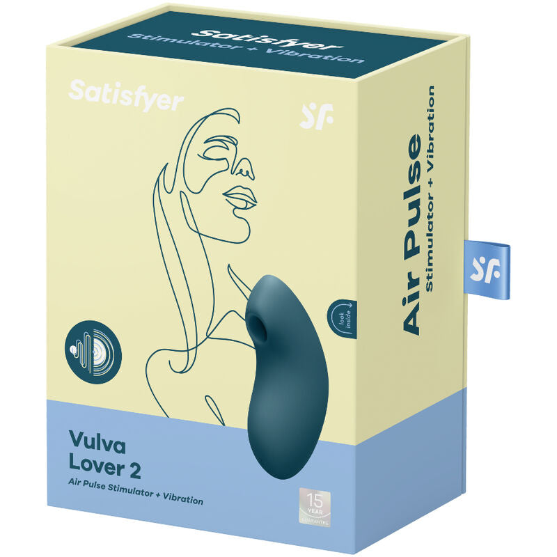 Satisfyer Vulva Lover 2 Air Pulse Stimulator & Vibrator Blue | Niks.fi verkkokauppa