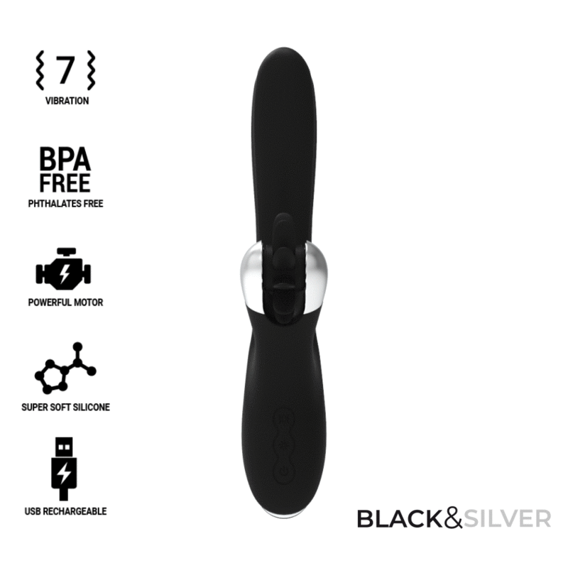 Black&Silver Bunny Johnny Vibrating Vibe | Niks.fi verkkokauppa