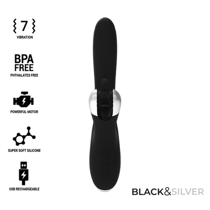 Black&Silver Bunny Johnny Vibrating Vibe | Niks.fi verkkokauppa