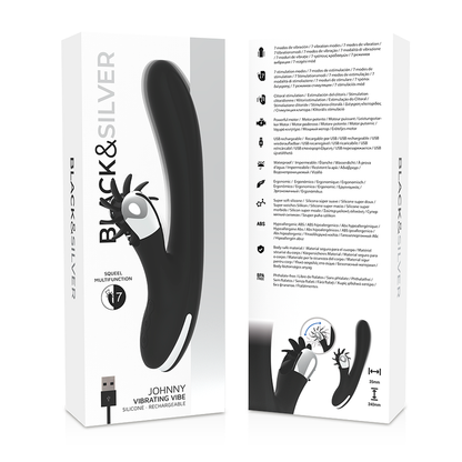 Black&Silver Bunny Johnny Vibrating Vibe | Niks.fi verkkokauppa