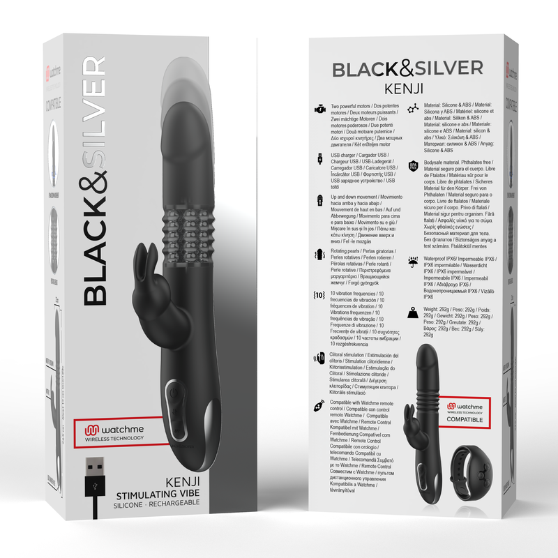 Black&Silver Kenji Stimulating Vibe Compatible With Watchme Wireless Technology | Niks.fi verkkokauppa