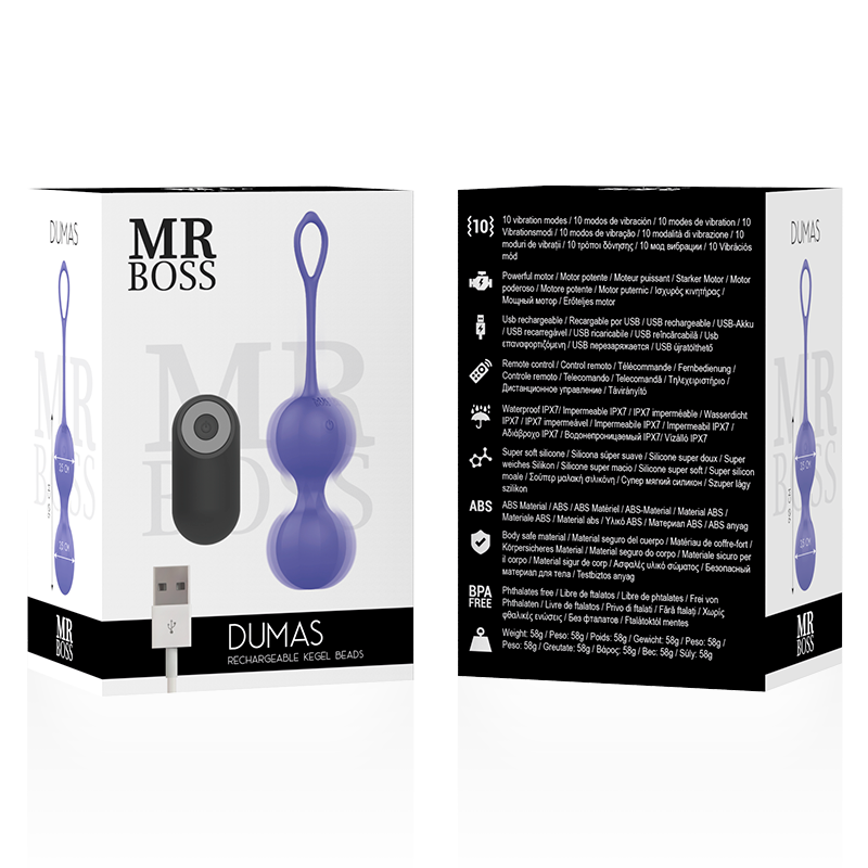 Mr Boss Dumas Vibrating Kegel Beads Remote Control | Niks.fi verkkokauppa