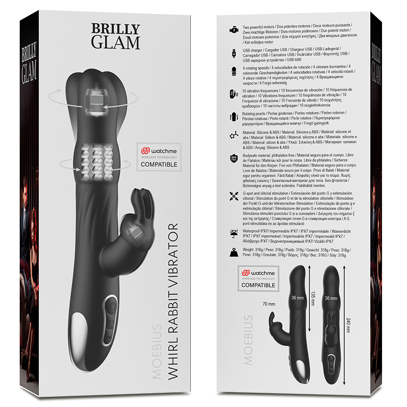 Brilly Glam- Moebius Rabbit Vibrator & Rotator Compatible With Watchme Wireless Technology | Niks.fi verkkokauppa