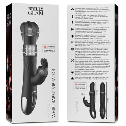 Brilly Glam- Moebius Rabbit Vibrator & Rotator Compatible With Watchme Wireless Technology | Niks.fi verkkokauppa