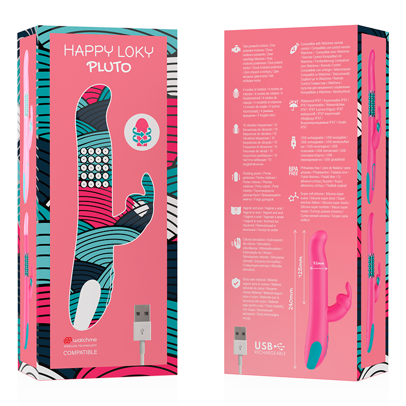 Happy Loky Pluto Rabbit Vibrator & Rotator Watchme Wireless Technology Compatible | Niks.fi verkkokauppa