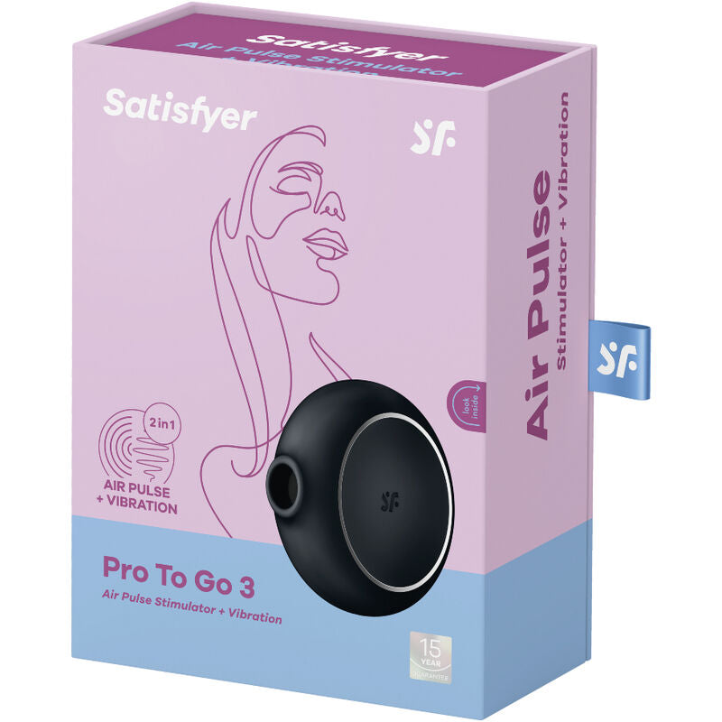 Satisfyer Pro To Go 3 Double Air Pulse Stimulator & Vibrator Black | Niks.fi verkkokauppa