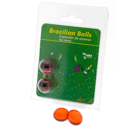 Taloka 2 Brazilian Balls Strawberries & Champagne Intimate Gel | Niks.fi verkkokauppa
