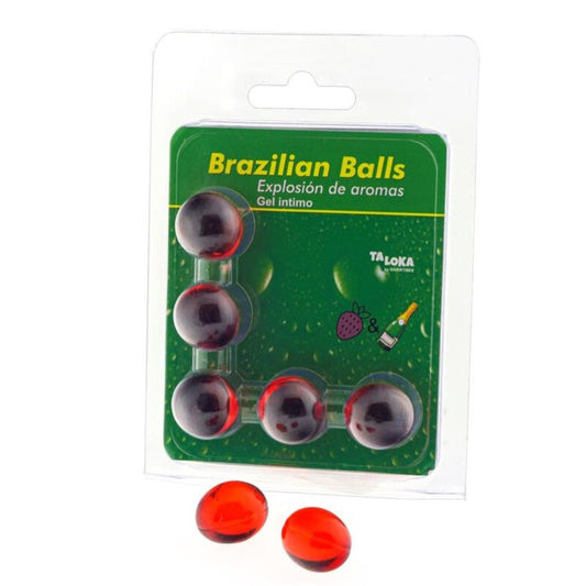 Taloka 5 Brazilian Balls Strawberries & Champagne Intimate Gel | Niks.fi verkkokauppa