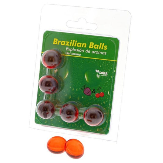 Taloka 5 Brazilian Balls Strawberry & Cherry Intimate Gel | Niks.fi verkkokauppa