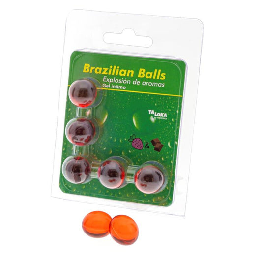 Taloka 5 Brazilian Balls Strawberry & Chocolate Intimate Gel | Niks.fi verkkokauppa