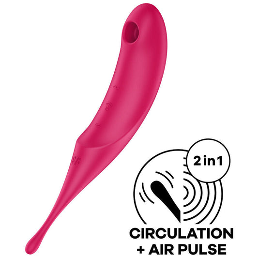 Satisfyer Twirling Pro Air Pulse Stimulator & Vibrator Red | Niks.fi verkkokauppa