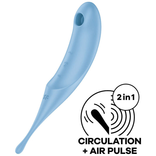 Satisfyer Twirling Pro Air Pulse Stimulator & Vibrator Blue | Niks.fi verkkokauppa