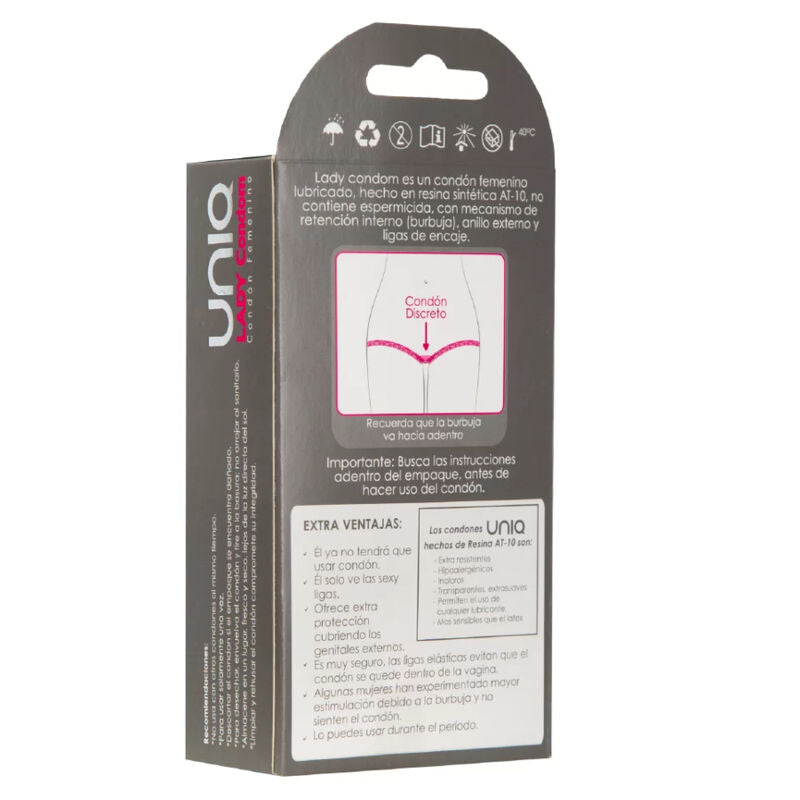 Uniq Lady Condom Latex Free Female Condoms With Garter Belt 3 Units | Niks.fi verkkokauppa
