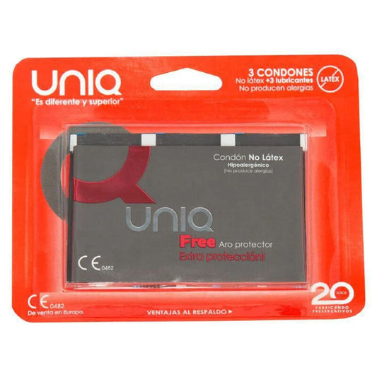 Uniq Free Latex Free Condoms With Protective Ring 3 Units | Niks.fi verkkokauppa