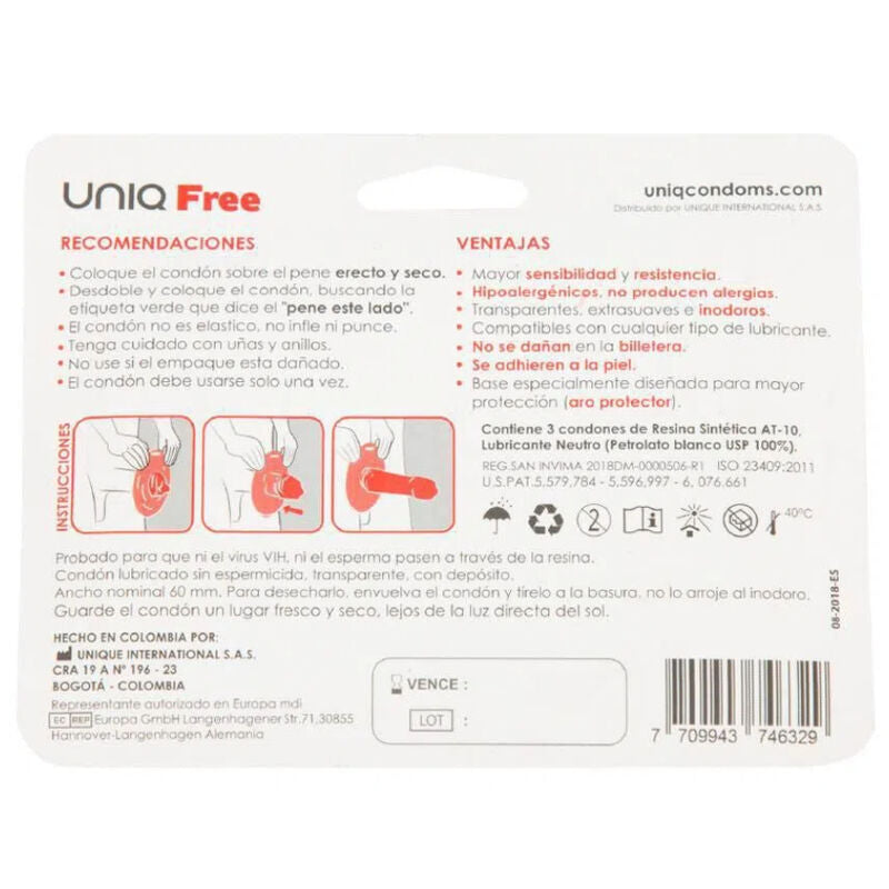 Uniq Free Latex Free Condoms With Protective Ring 3 Units | Niks.fi verkkokauppa