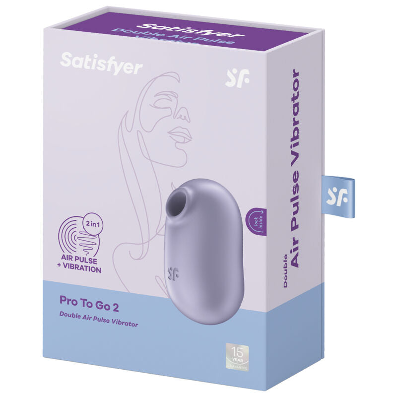 Satisfyer Pro To Go 2 Double Air Pulse Stimulator & Vibrator Violet | Niks.fi verkkokauppa